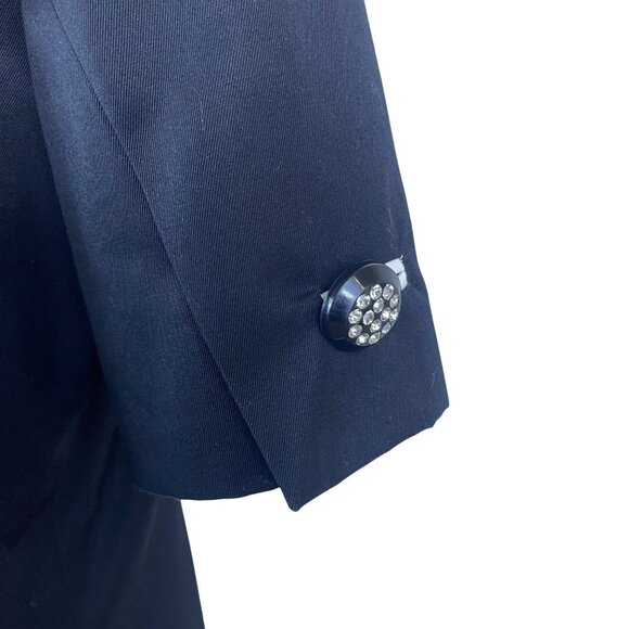 Ann Lawrence Today Black & White Short Sleeve Button Front Dress Sz 12 - New - Picture 6 of 10